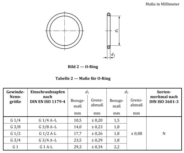 DIN 3852-21 o-rings for BSPP thread port