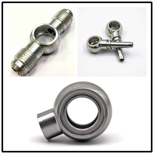 Brake banjo fittings in automotive hydraulic brake system