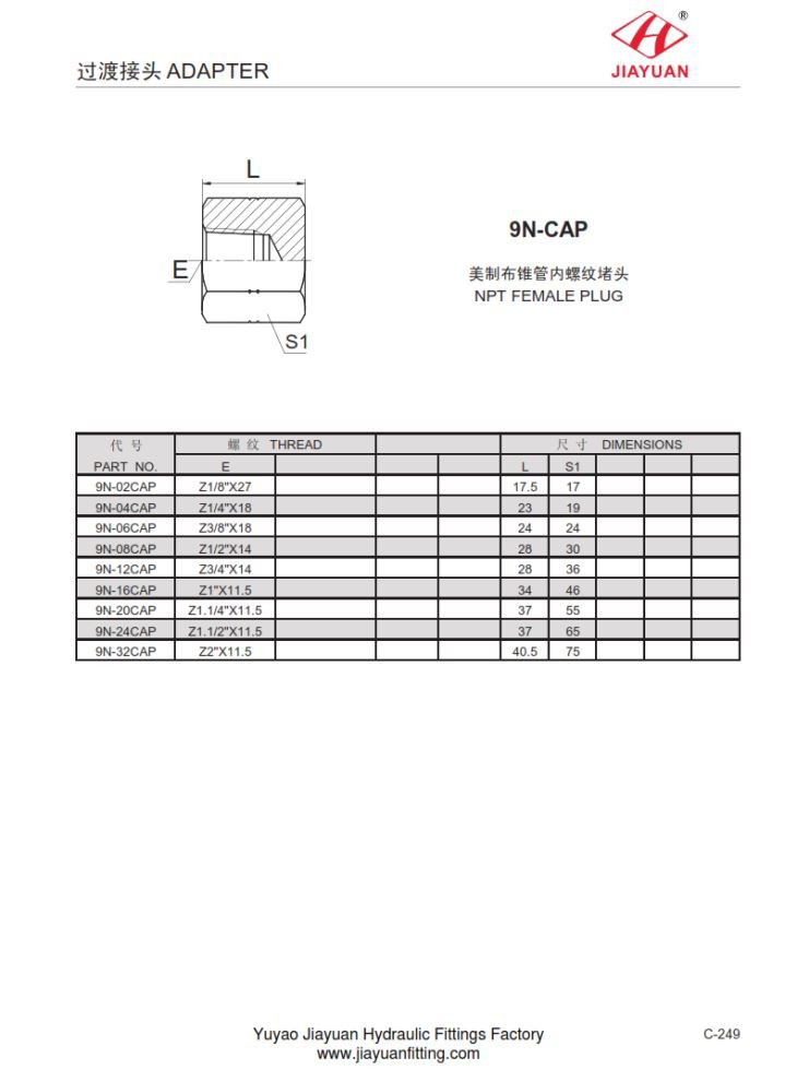 NPT 암 플러그